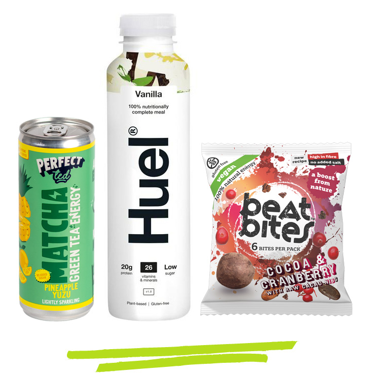 SH Foodie New products Perfect Ted Can, Huel Bottle, Beat Bites Pack